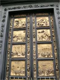 Lorenzo Ghiberti's famous bronze Renaissance doors and their exquisite Biblical delineations.
