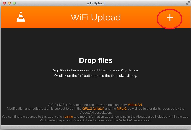 VLC computer WiFi uploader