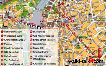 Prague Walking Map